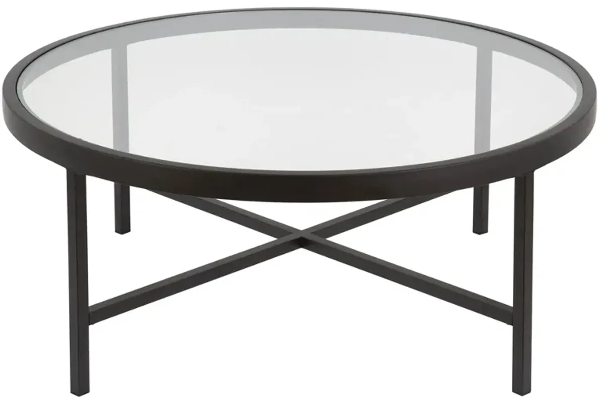 Xivil Round Coffee Table in Blackened Bronze by Hudson & Canal