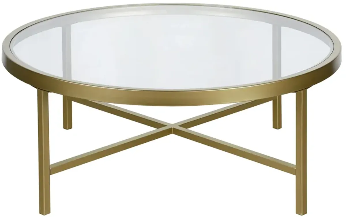 Xivil Round Coffee Table in Brass by Hudson & Canal