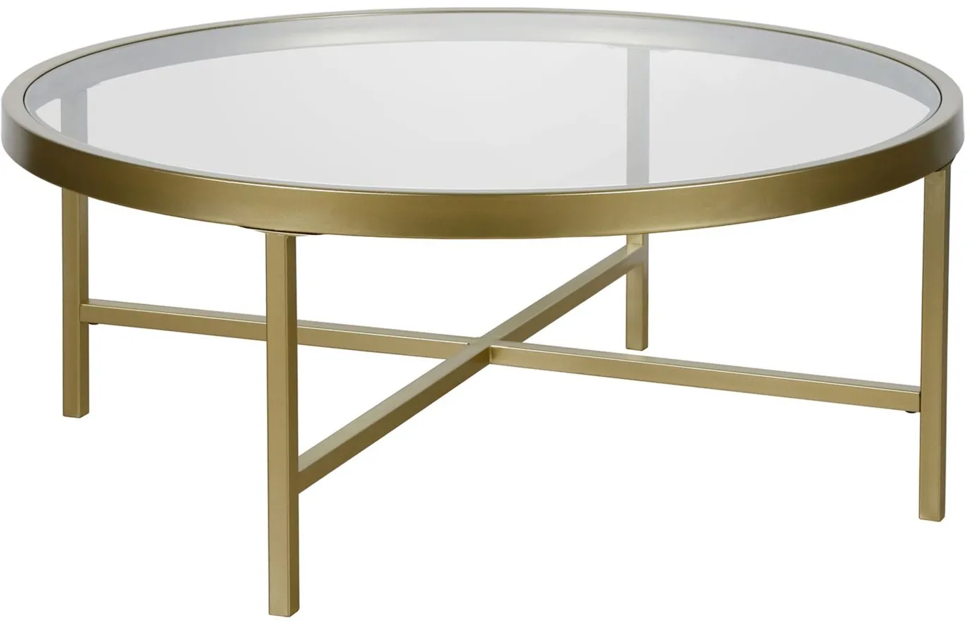 Xivil Round Coffee Table in Brass by Hudson & Canal