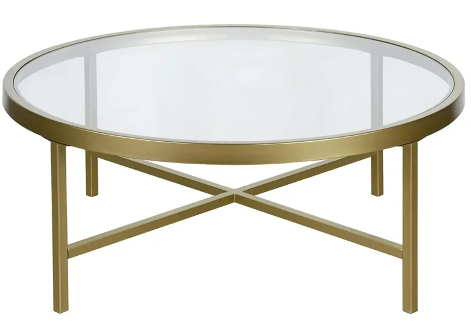 Xivil Round Coffee Table in Brass by Hudson & Canal