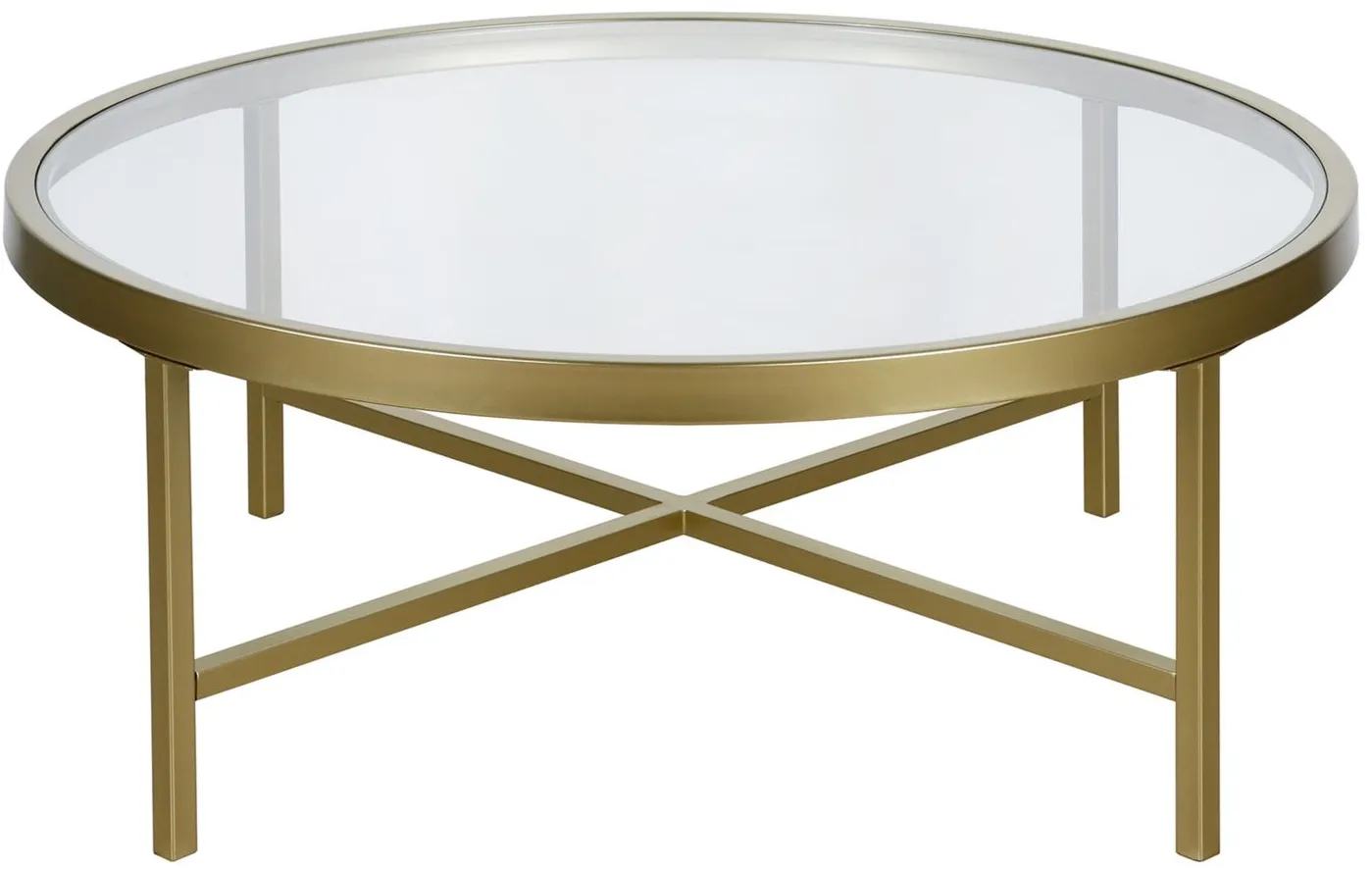 Xivil Round Coffee Table in Brass by Hudson & Canal