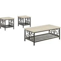 Vasily 3-pc... Occasional Table Set in Metal: black by Homelegance