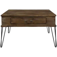 Kellson Square Cocktail Table in 2-Tone Finish (Rustic oak and Black) by Homelegance