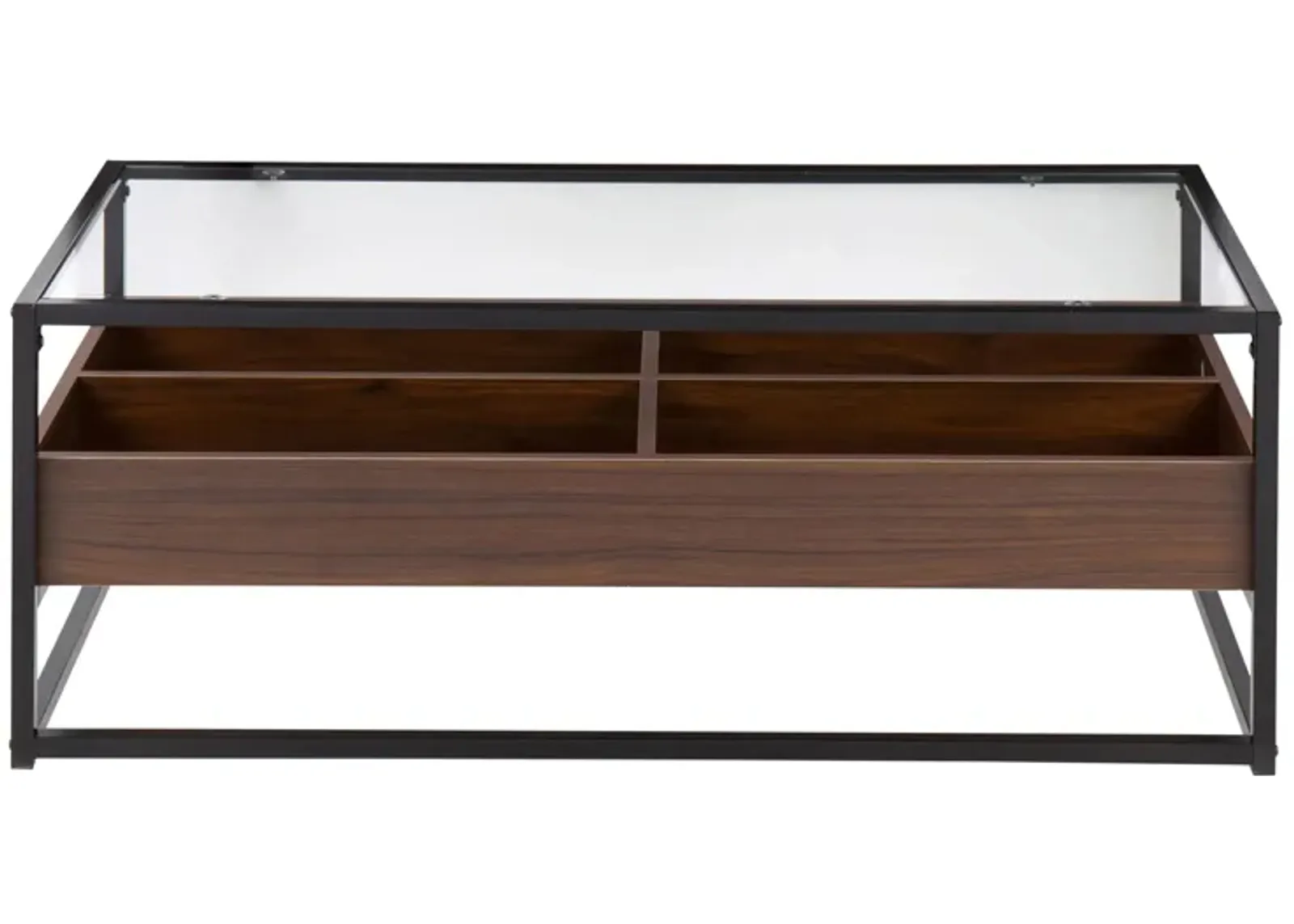 Displar Coffee Table in Black Steel, Walnut Wood by Lumisource