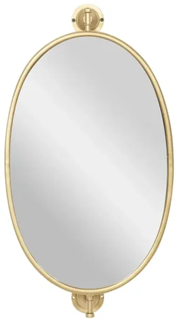 Ivy Collection Gold Wood Wall Mirror