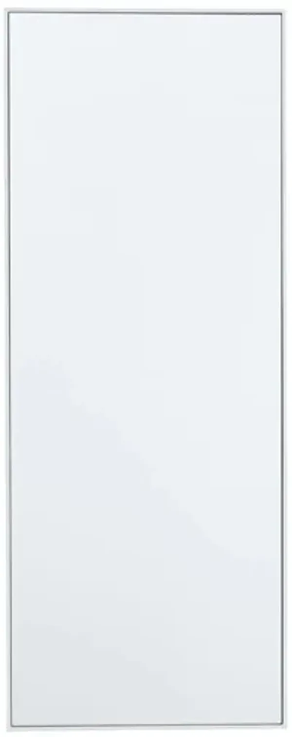 Ivy Collection White Wood Wall Mirror