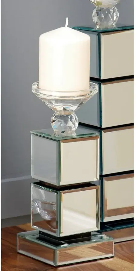 Ivy Collection Sulejow Candle Holder in Clear by UMA Enterprises