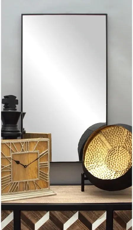 Ivy Collection Black Wood Wall Mirror in Black by UMA Enterprises
