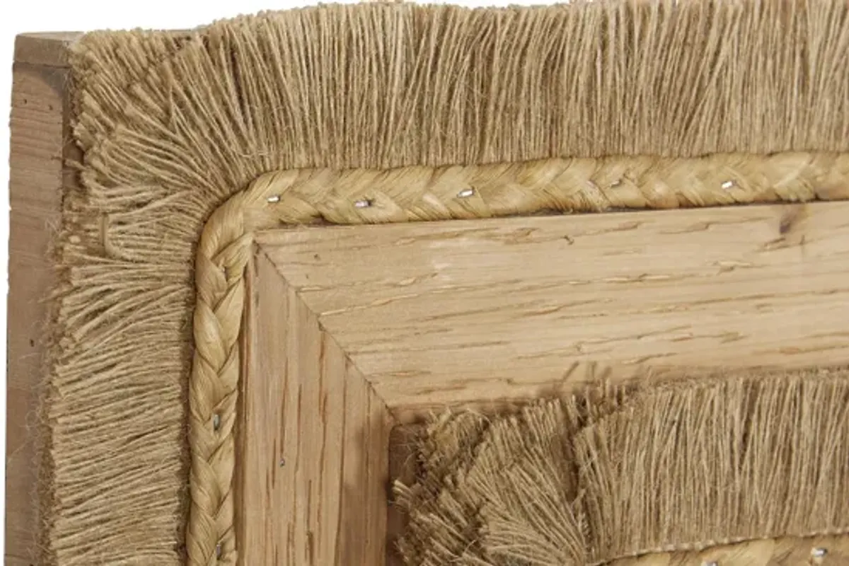 Ivy Collection Brown Wood Wall Mirror