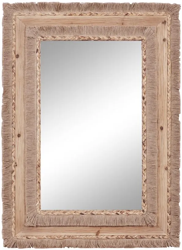 Ivy Collection Brown Wood Wall Mirror in Brown by UMA Enterprises