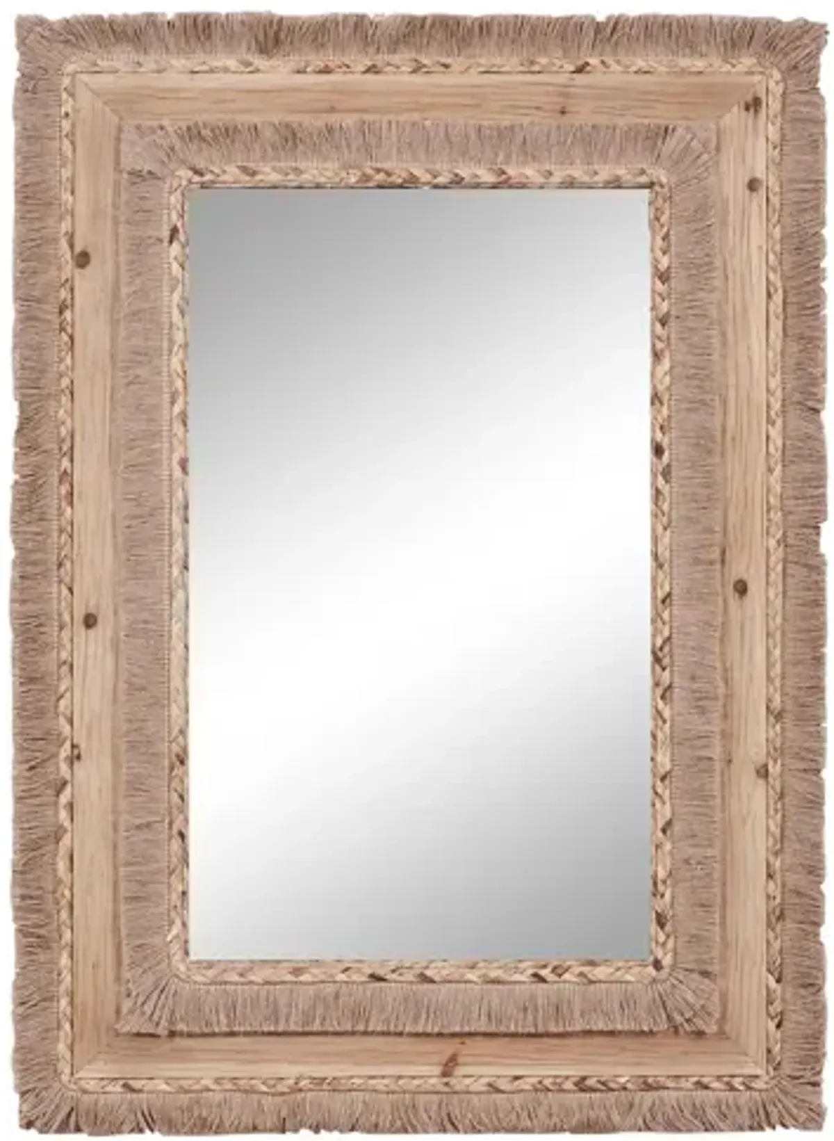 Ivy Collection Brown Wood Wall Mirror