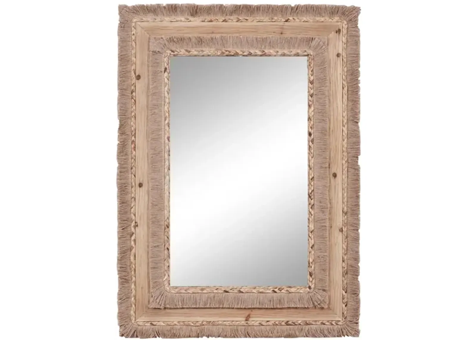 Ivy Collection Brown Wood Wall Mirror in Brown by UMA Enterprises