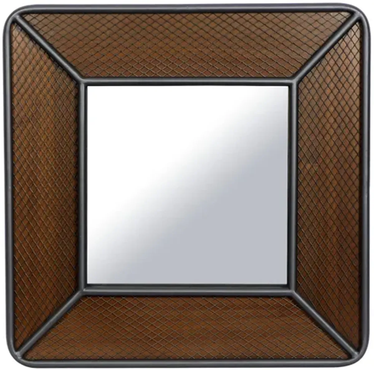 Ivy Collection Brown Wood Wall Mirror in Brown by UMA Enterprises