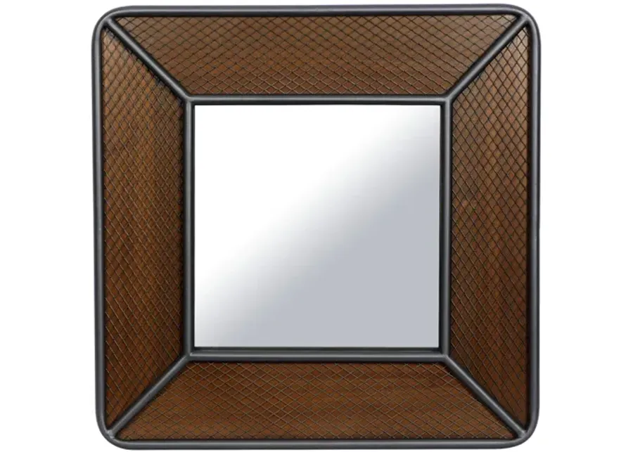 Ivy Collection Brown Wood Wall Mirror in Brown by UMA Enterprises