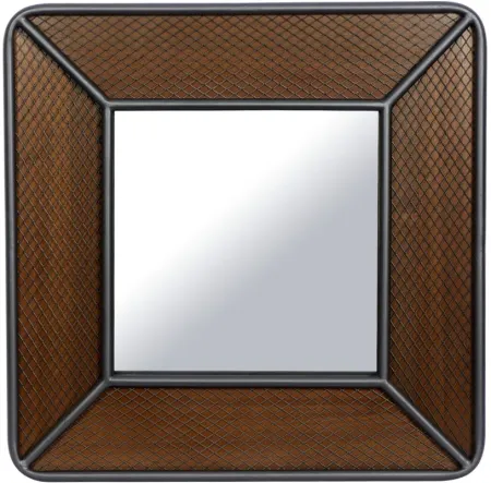 Ivy Collection Brown Wood Wall Mirror in Brown by UMA Enterprises