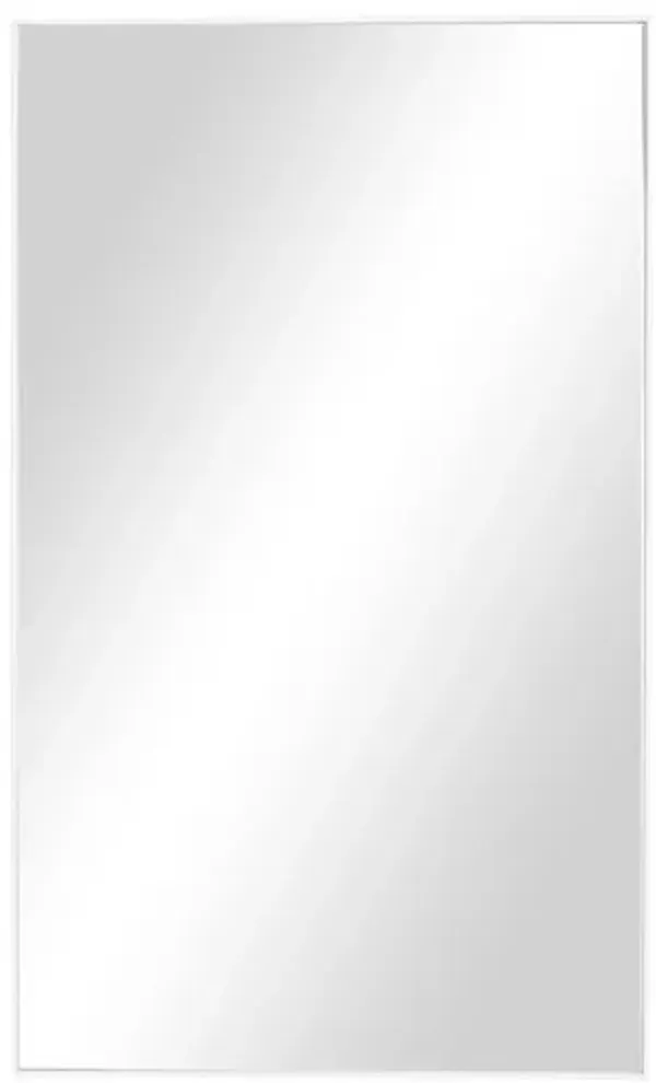 Ivy Collection White Wood Wall Mirror