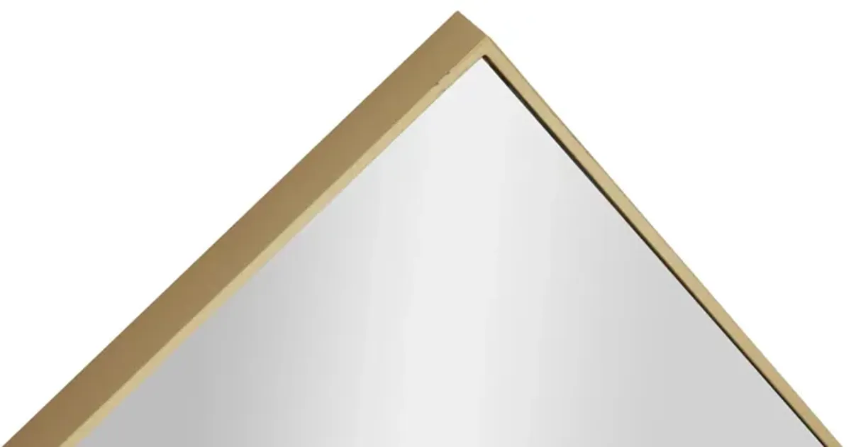 Ivy Collection Gold Wood Wall Mirror
