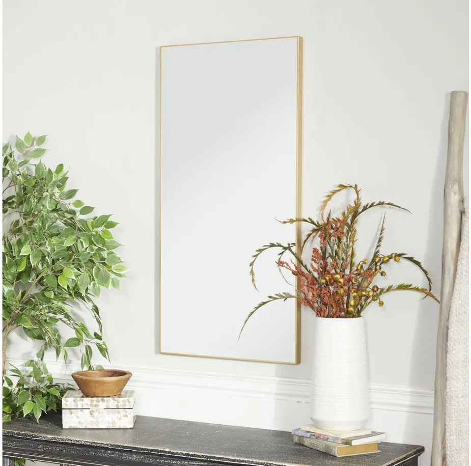 Ivy Collection Gold Wood Wall Mirror in Gold by UMA Enterprises