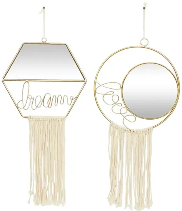 Novogratz Set of 2 Gold Metal Wall Mirrors