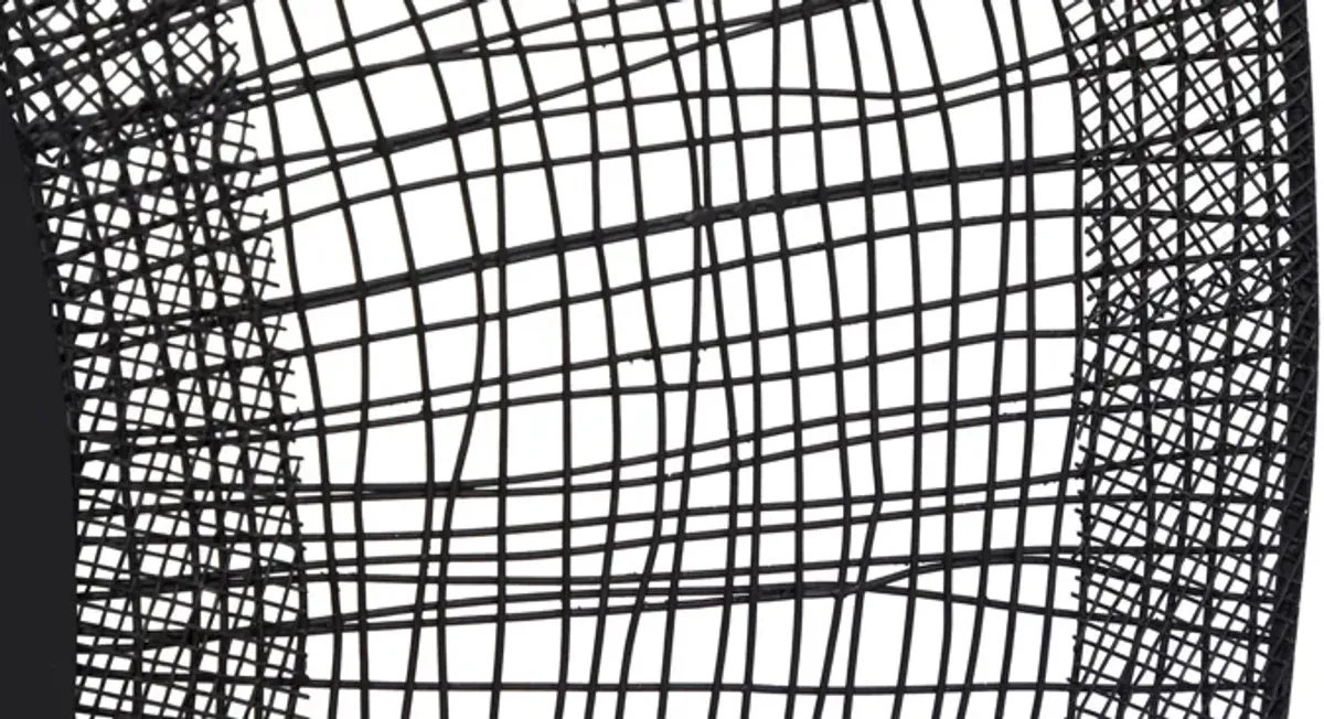 Ivy Collection Black Metal Wall Mirror