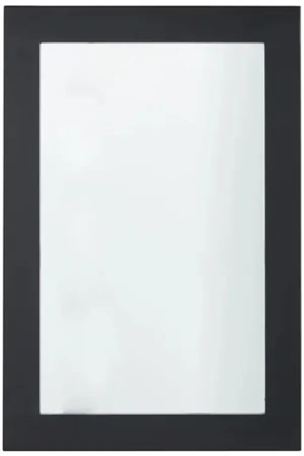 Ivy Collection Black Wood Wall Mirror