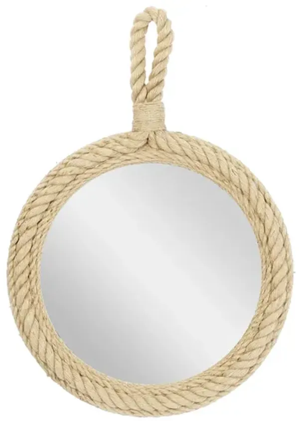 Ivy Collection Brown Wood Wall Mirror