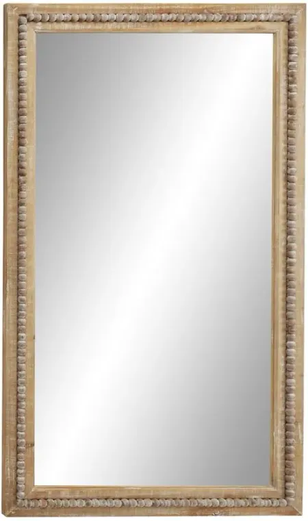 Ivy Collection Light Brown Wood Wall Mirror in Light Brown by UMA Enterprises