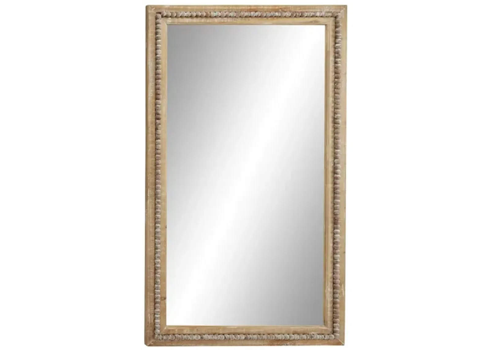 Ivy Collection Light Brown Wood Wall Mirror in Light Brown by UMA Enterprises