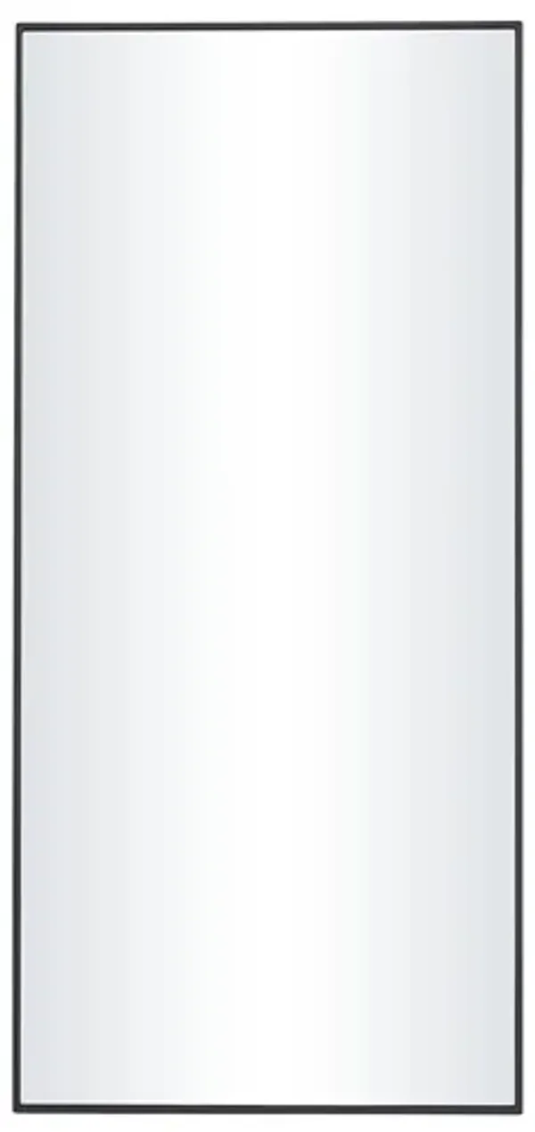 Ivy Collection Black Wood Wall Mirror