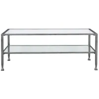 Bexley Metal/Glass Rect Cocktail Table in Silver by SEI Furniture