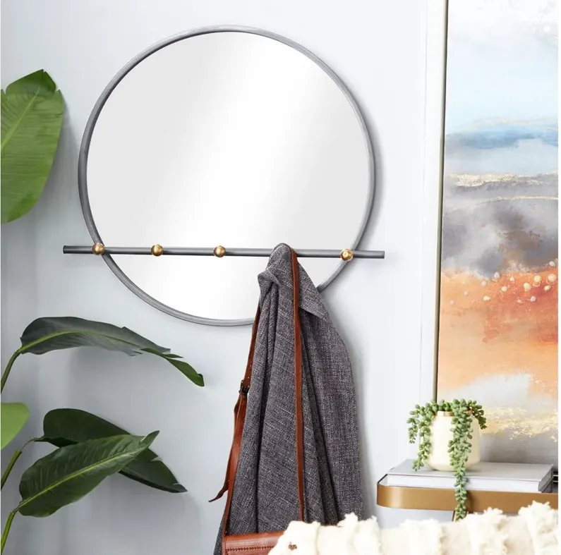 Novogratz Silver Metal Wall Mirror in Silver by UMA Enterprises