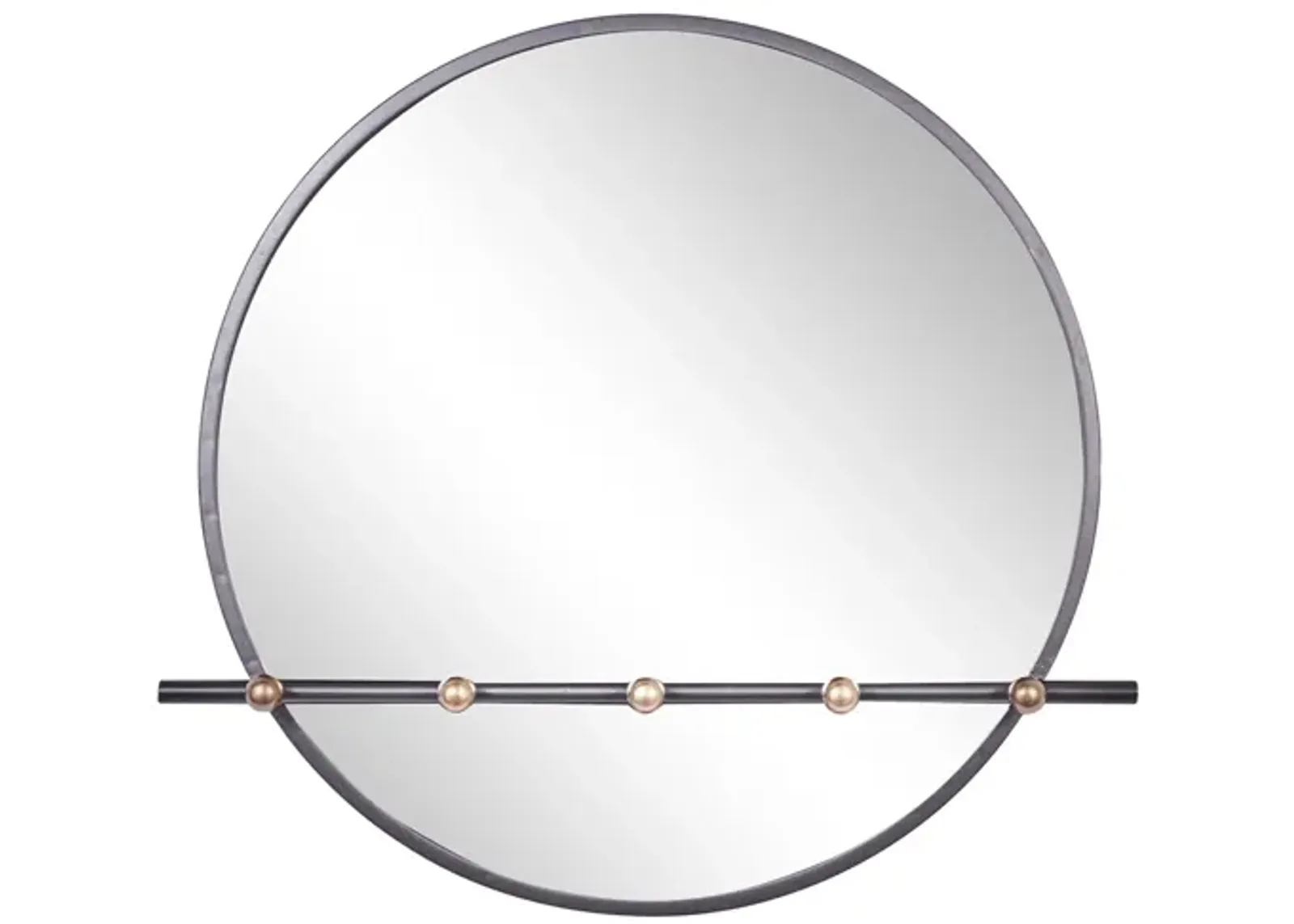 Novogratz Silver Metal Wall Mirror in Silver by UMA Enterprises