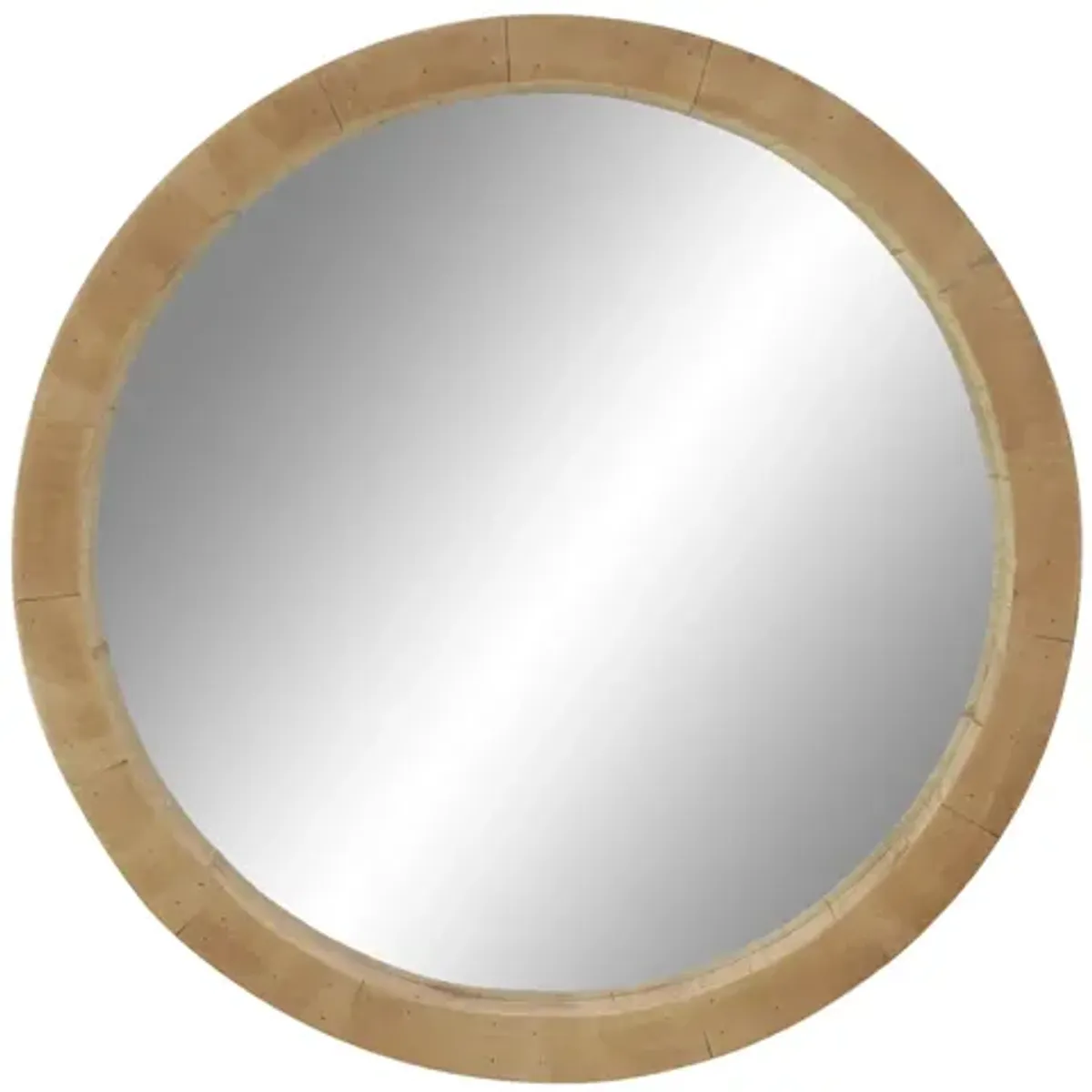 Ivy Collection Natural Wood Wall Mirror in Brown by UMA Enterprises