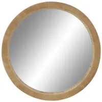 Ivy Collection Natural Wood Wall Mirror in Brown by UMA Enterprises