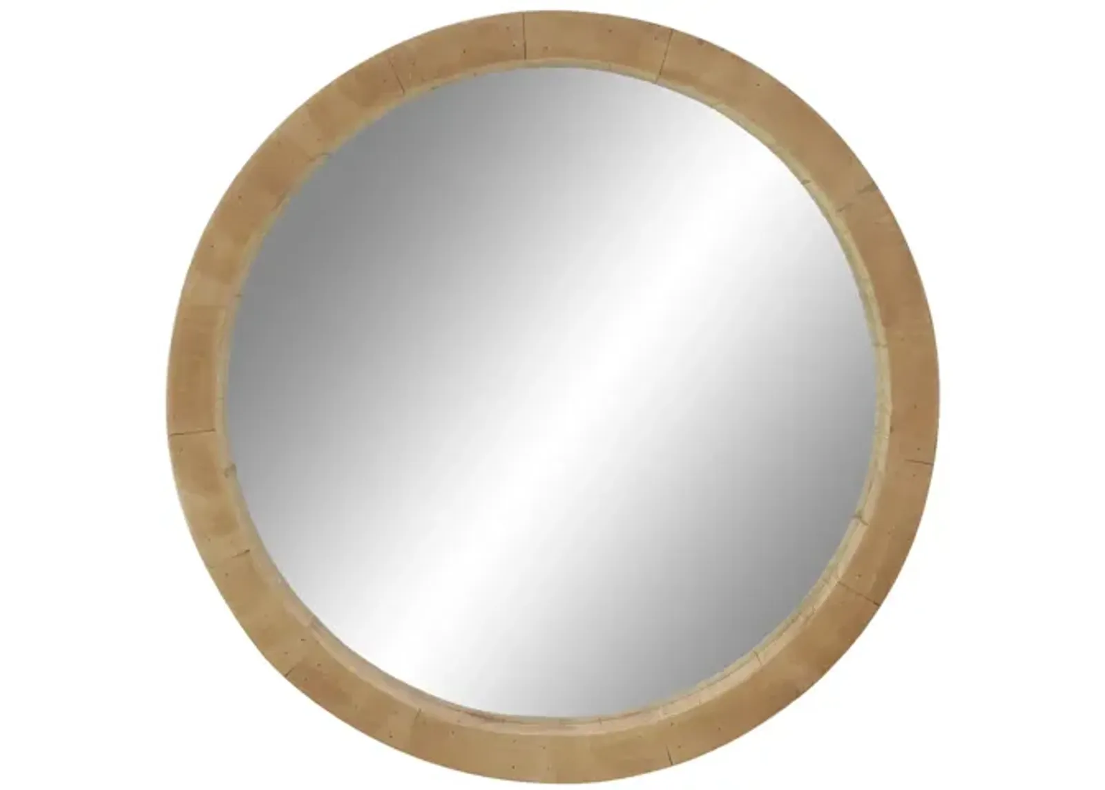 Ivy Collection Natural Wood Wall Mirror in Brown by UMA Enterprises