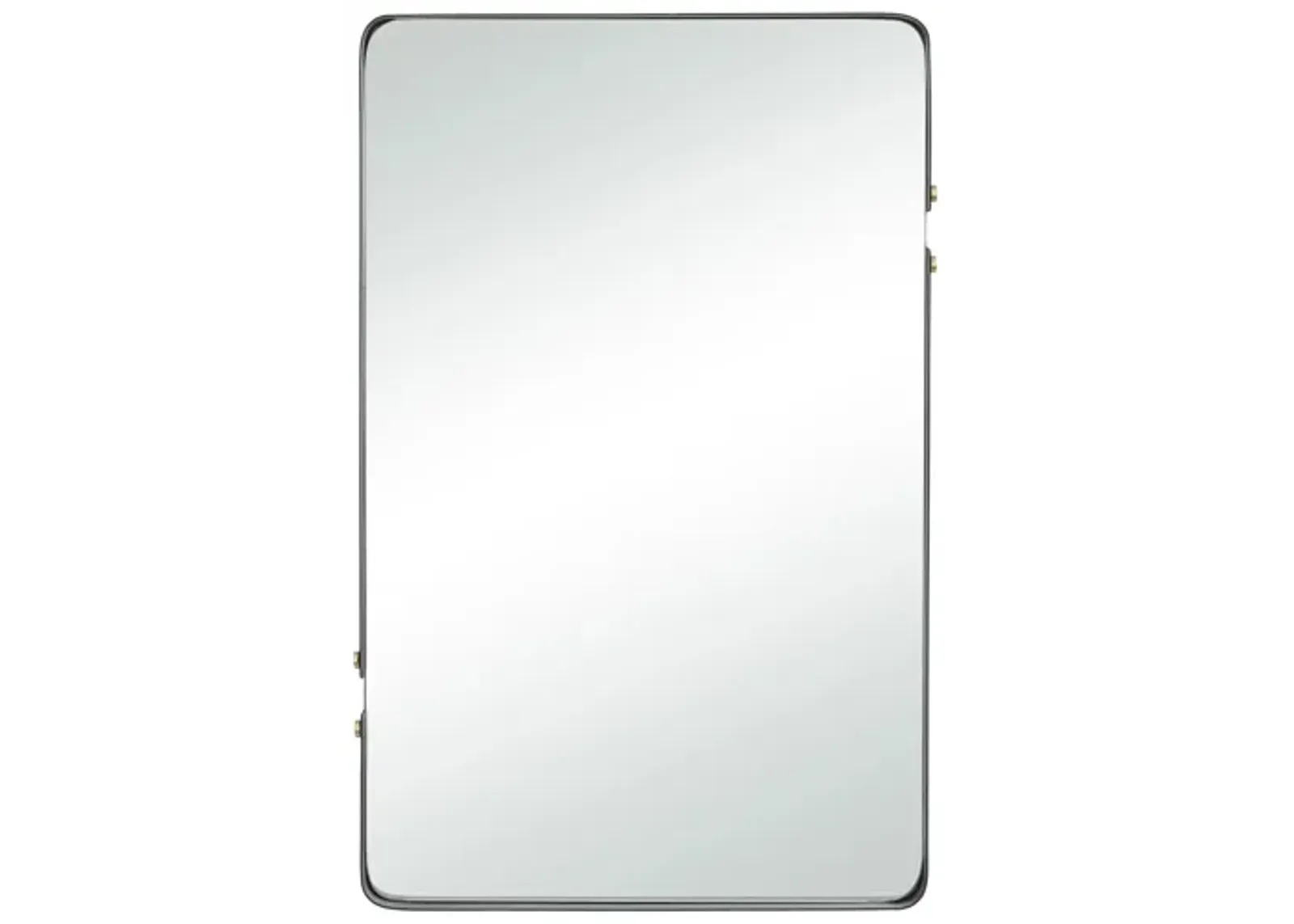 Ivy Collection Black Metal Wall Mirror in Black by UMA Enterprises