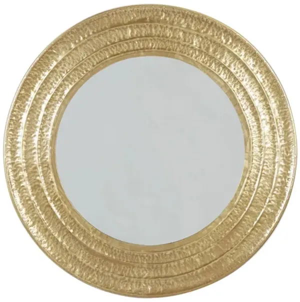 Ivy Collection Gold Metal Wall Mirror