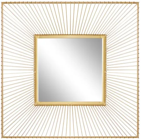 Ivy Collection Gold Metal Wall Mirror in Gold by UMA Enterprises