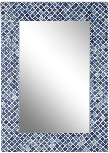 Ivy Collection Blue Wall Mirror in Blue by UMA Enterprises