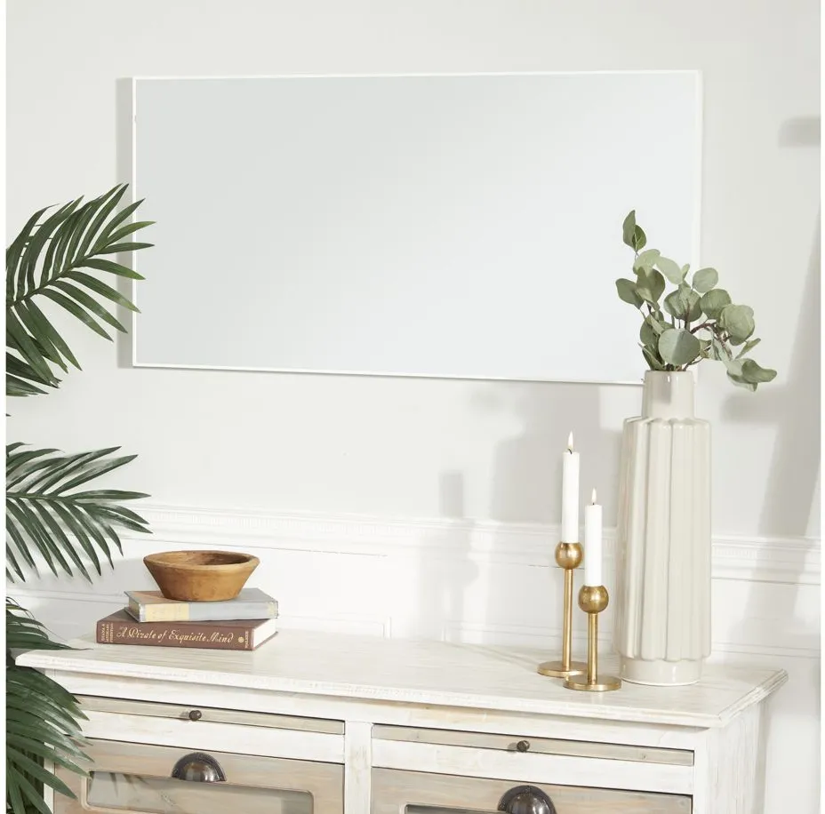 Ivy Collection White Wood Wall Mirror in White by UMA Enterprises