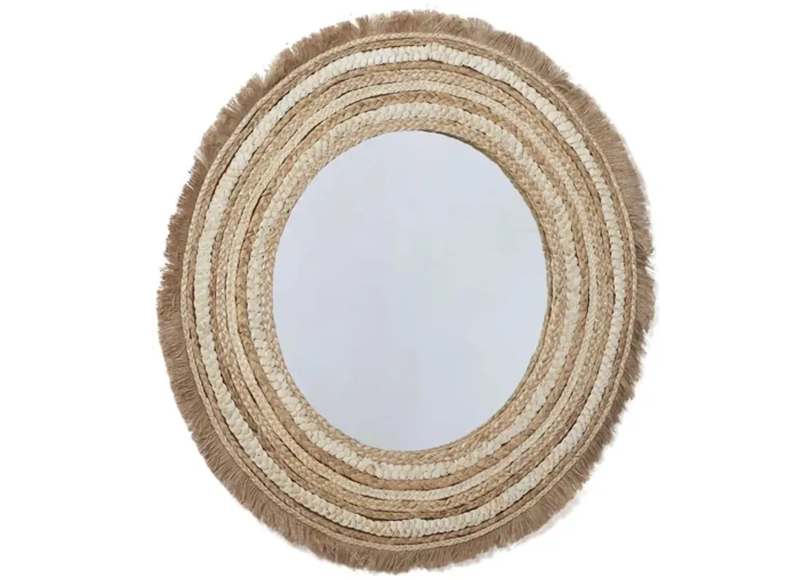 Ivy Collection Beige Wood Wall Mirror in Beige by UMA Enterprises