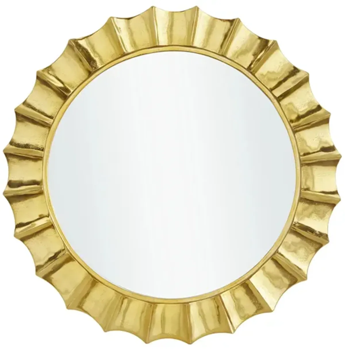 Ivy Collection Gold Aluminum Wall Mirror in Gold by UMA Enterprises