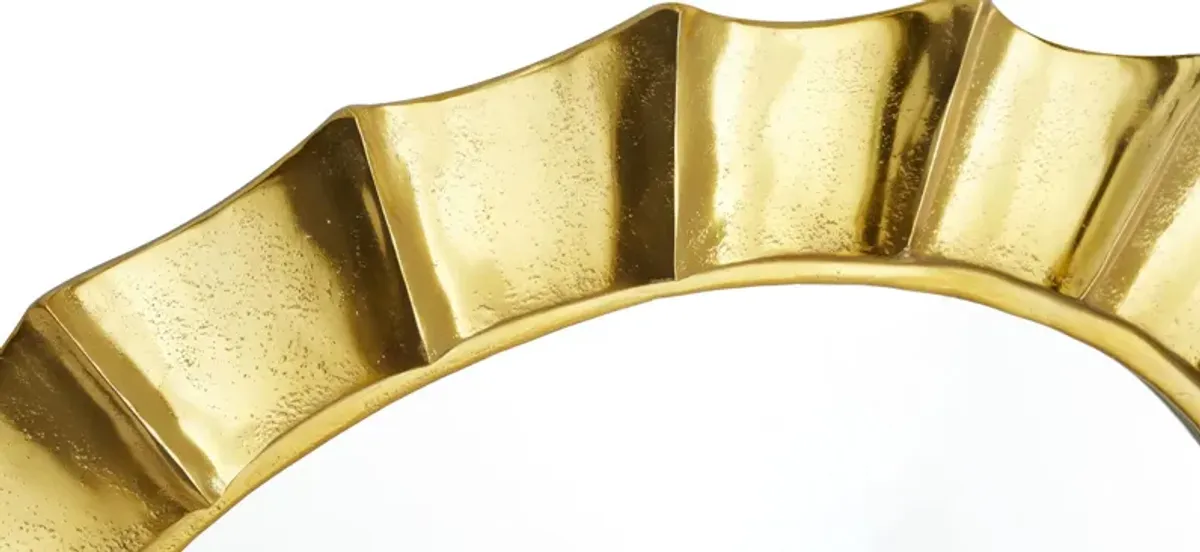 Ivy Collection Gold Aluminum Wall Mirror