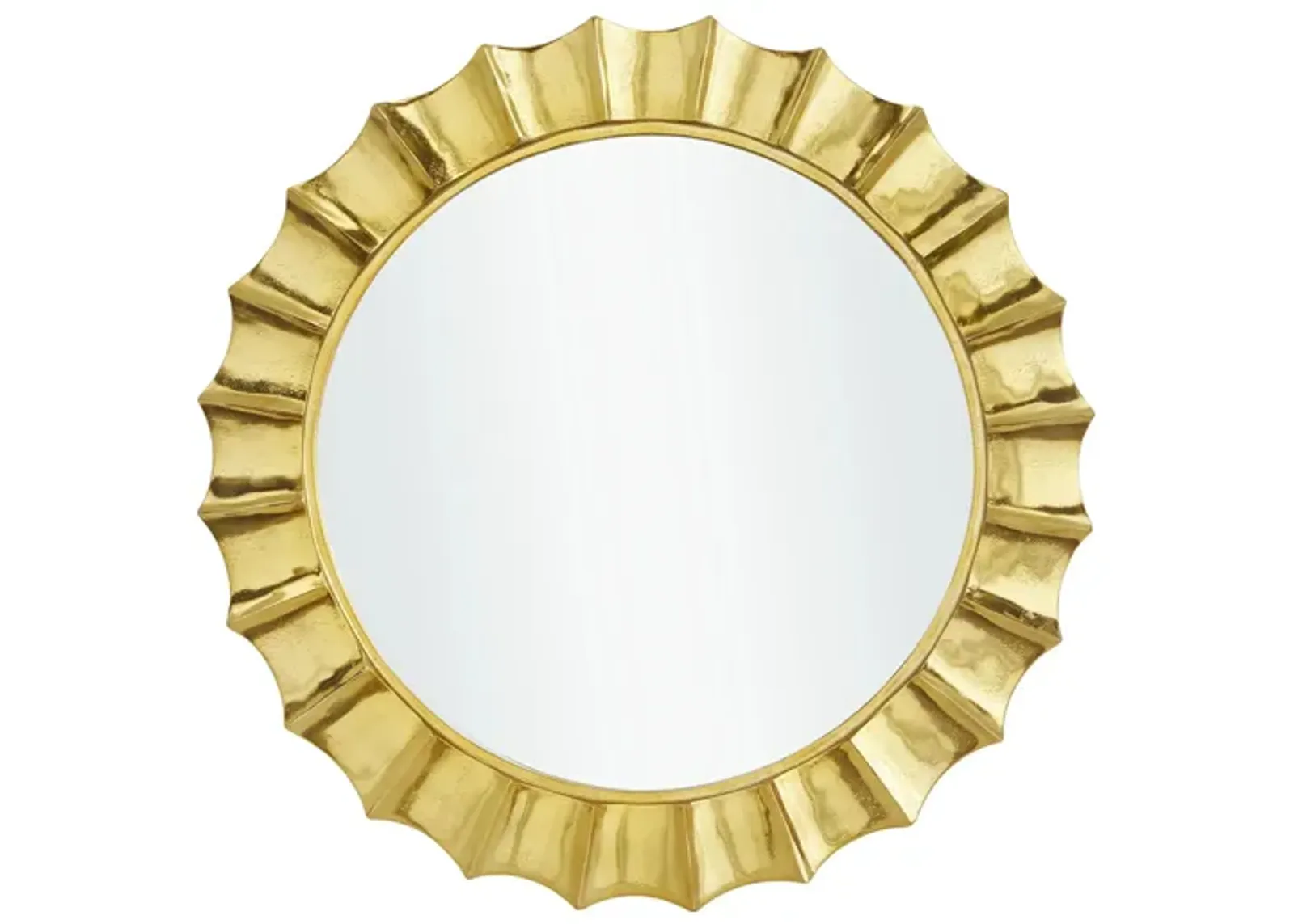 Ivy Collection Gold Aluminum Wall Mirror in Gold by UMA Enterprises