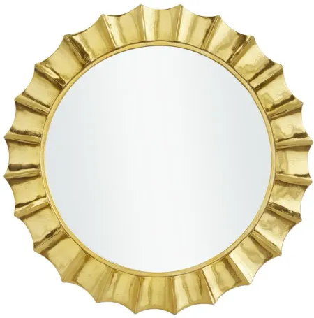 Ivy Collection Gold Aluminum Wall Mirror in Gold by UMA Enterprises