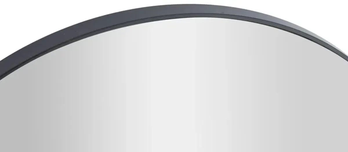 Ivy Collection Black Wood Wall Mirror