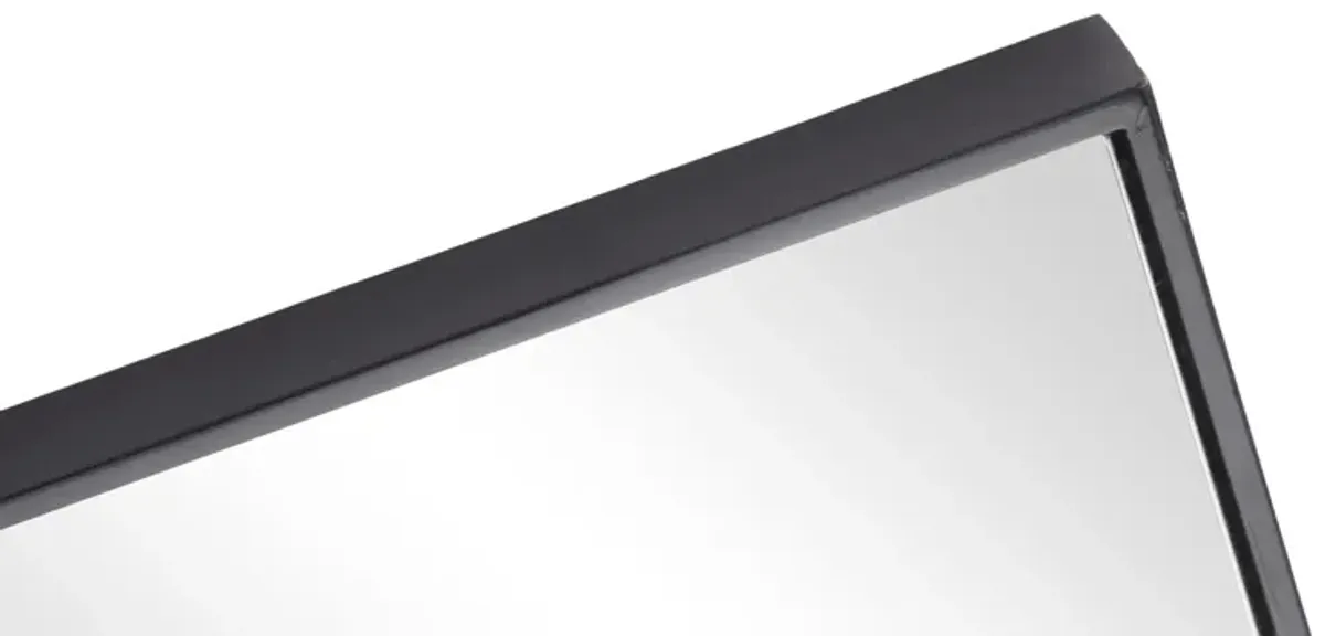 Ivy Collection Black Wood Wall Mirror