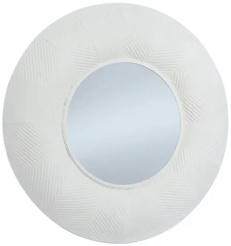 Ivy Collection White Metal Wall Mirror in White by UMA Enterprises