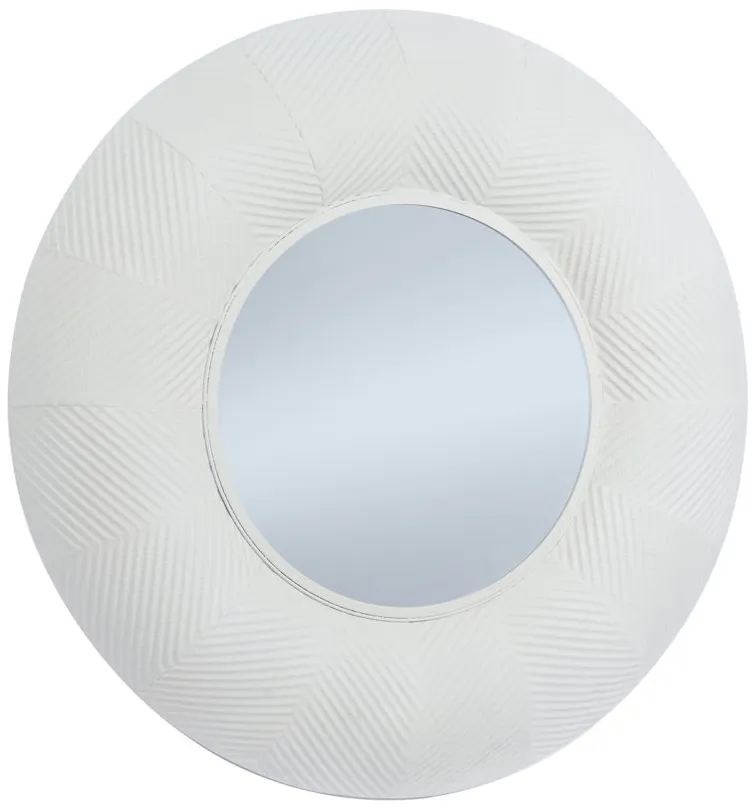 Ivy Collection White Metal Wall Mirror in White by UMA Enterprises