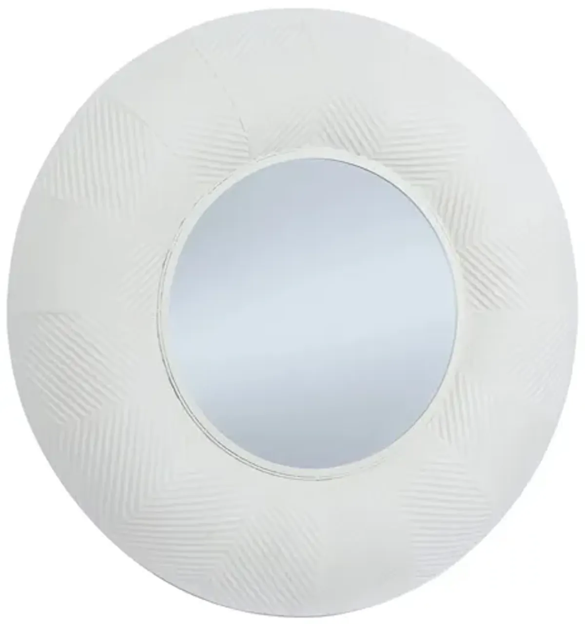 Ivy Collection White Metal Wall Mirror in White by UMA Enterprises